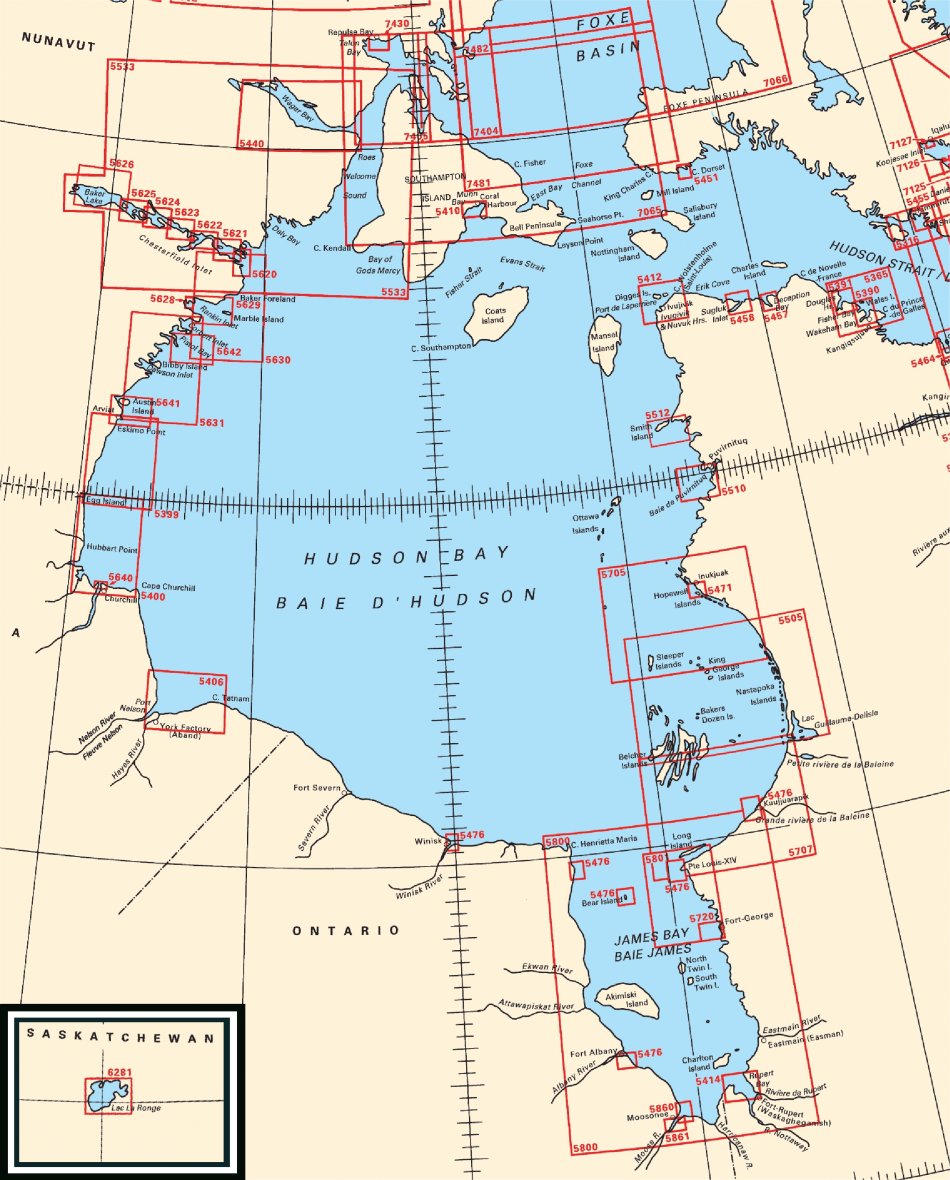 CHS Nautical Chart CHS5449 Hudson Bay Baie DHudson Northern Portion