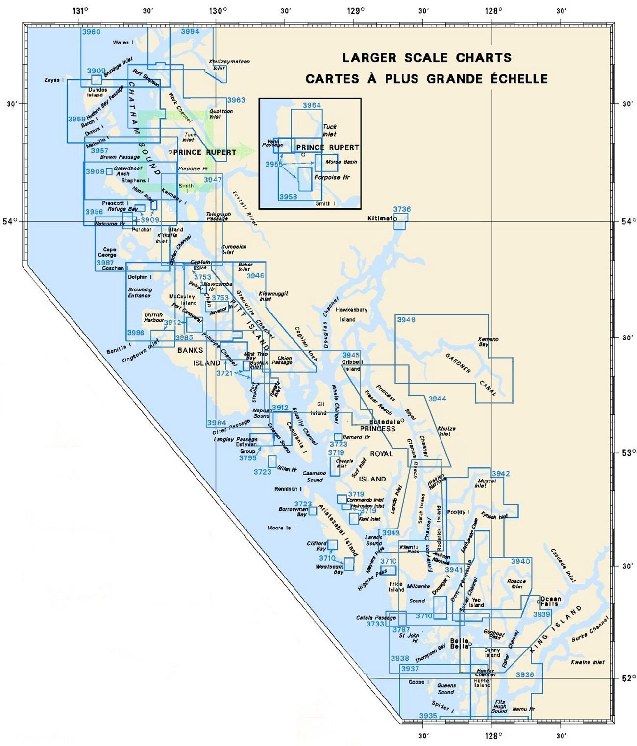 Index to Larger Scale Charts - North