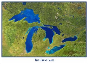 Great Lakes Satellite Poster