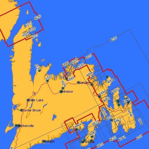 Canadian nautical charts of Newfoundland on CD-ROM