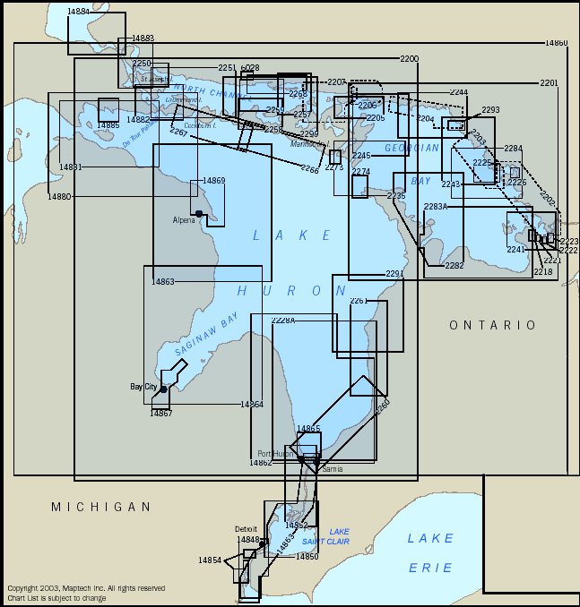 Lake Huron Nautical Charts on CD-ROM