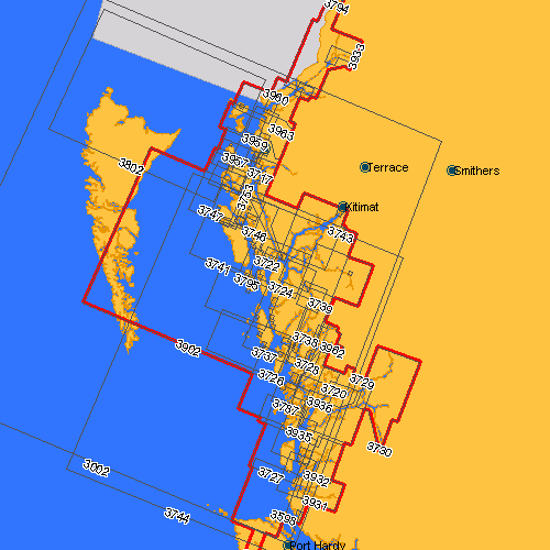 Canadian nautical charts of Queen Charlotte Sound on CD-ROM