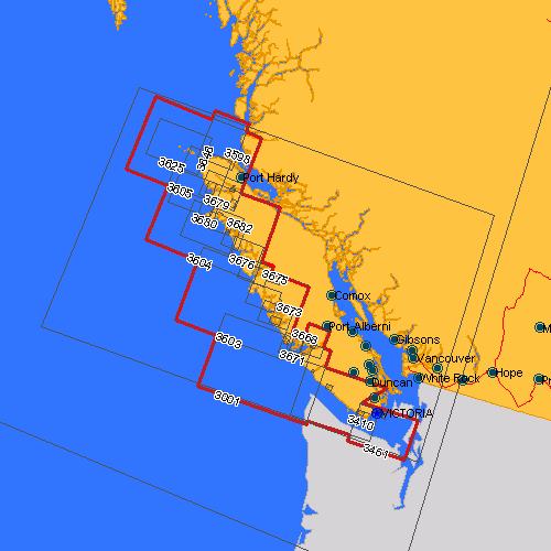 Charts for Victoria to Cape Scott on CD-ROM