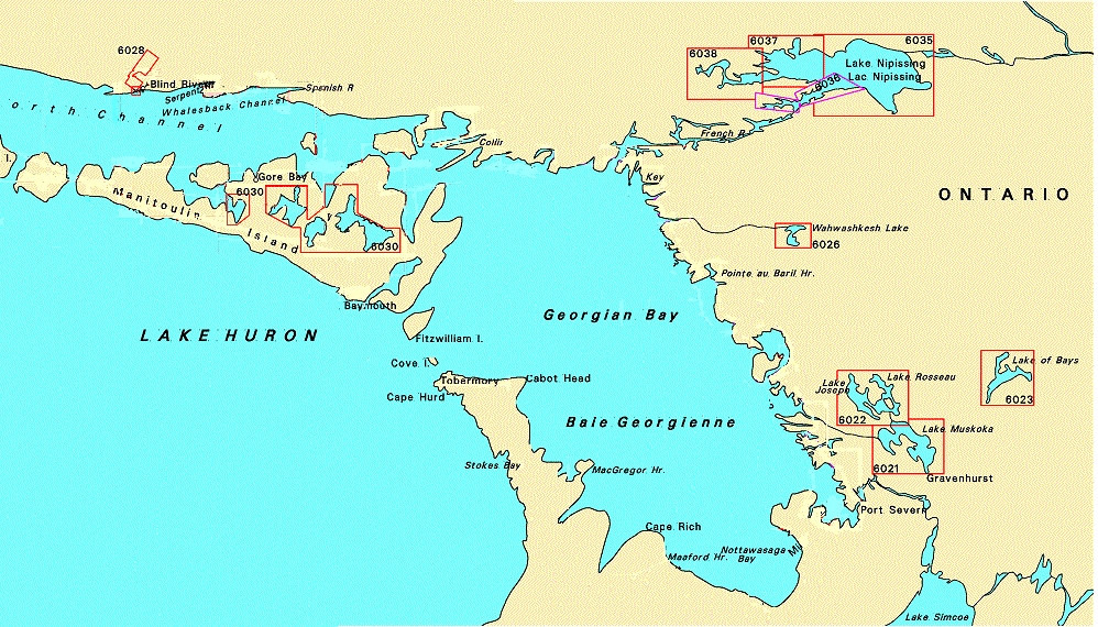 Nautical Charts of inland lakes in Ontario on CD-ROM