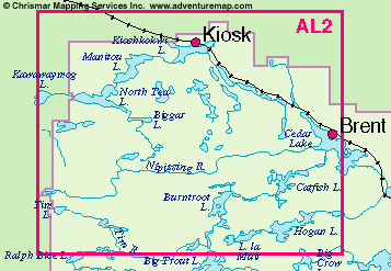 Coverage area of Algonquin 2 map