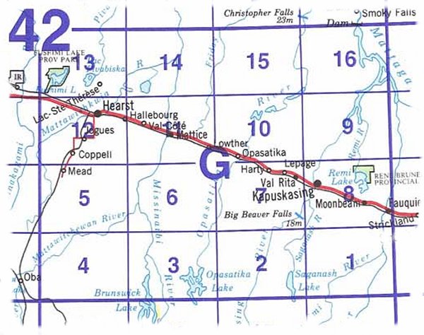 042G Topographic Maps Kapuskasing Area