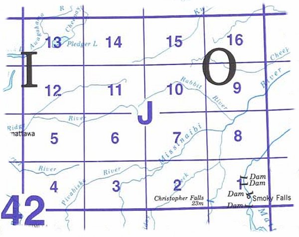 042J Topographic Maps Smoky Falls Area
