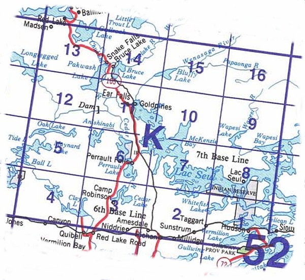 052K Topographic Maps Lac Seul Area