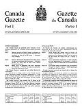 Canada Gazette Part I