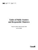 Table of Public Statutes and Responsible Ministers